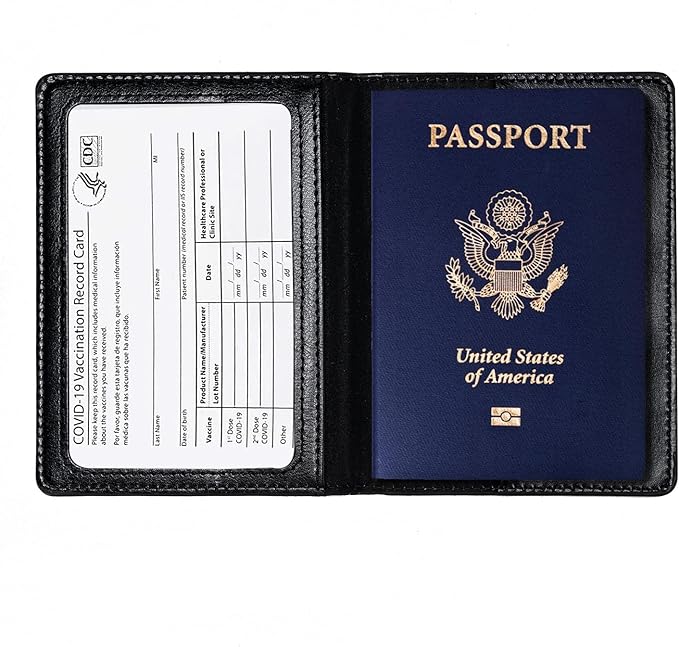Honmein 2 Pcs Passport holders，Ultra Slim passport wallet，PU Leather Passport Cover for Women and Men