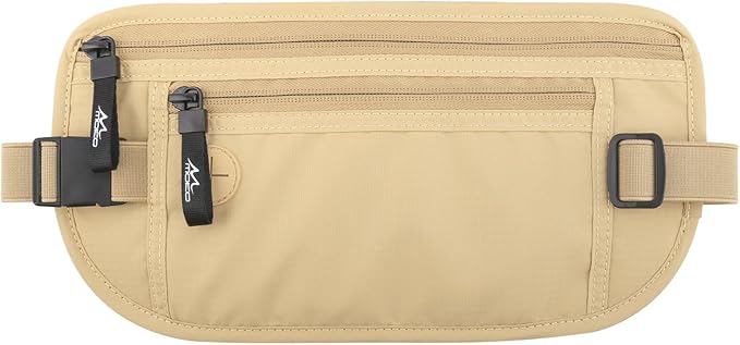 MoKo Secure Travel Money Belt, Undercover Hidden RFID Blocking Travel Wallet, Anti-Theft Passport Wallets for Men Women