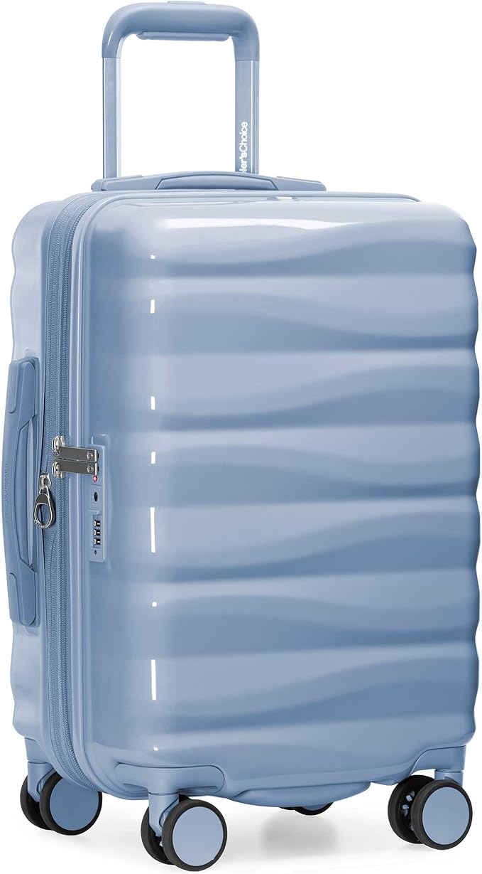 Traveler's Choice Edinburgh II Hardside Spinner Luggage, TSA Lock, Blue, 21" Carry-on