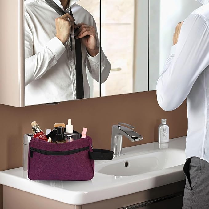 Travel Toiletry bag Toiletry bag for women men Hanging Cosmetic bag Travel accessories for Women Men (Deep purple)