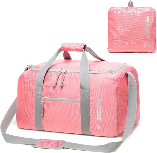 Foldable Travel Duffel Bag, Lightweight & Easy to Carry Water-Repellent Duffle Bag - 2-Way Zipper & Interior Pouch, Ideal for Weekend Trips, Daily Use,Camping，Sports