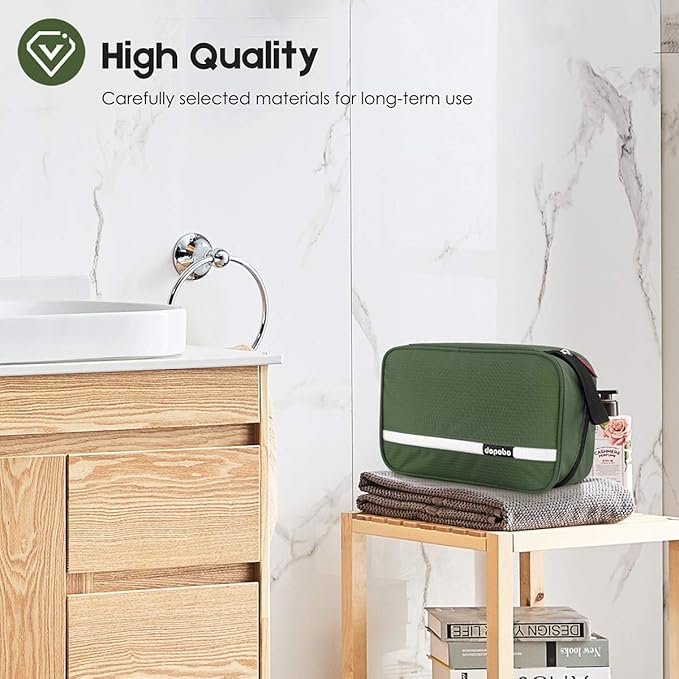 dopobo Travel Toiletry Bag for Women, Dopp Kit for Men, Waterproof Makeup Bag Shaving Bag with Hanging Hook, Portable Toiletry Organizer for Traveling and Camping