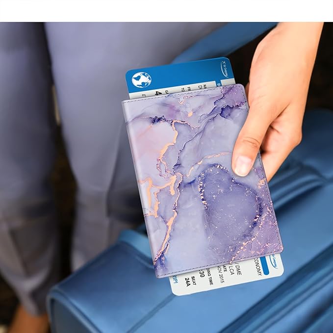 FINTIE Passport Holder, Slim Travel Wallet RFID Blocking Card Case Cover Passport Cover Protector Essentials with Credit Card Slots for Women/Men | Slim, RFID Blocking, Card Case Cover, Essentials, Credit Card Slots