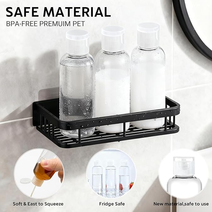 5 Pack 3.4 oz Travel Bottles for Toiletries, TSA Approved Leak Proof Refillable Travel Size Containers, Clear Plastic Shampoo Bottles for Lotion Conditioner