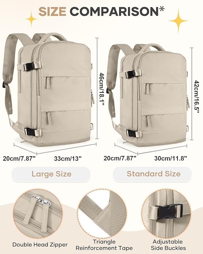 coofay Large Travel Backpack For Women Men Airline Approved Carry On Backpack Flight Approved Waterproof Sports Luggage Backpack Casual Daypack Hiking Backpack