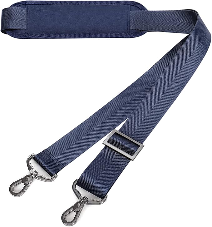 MOSISO 56 inch Shoulder Strap, Adjustable Thick Soft Universal Replacement Non-Slip Fit Padded with Metal Swivel Hooks for Laptop Shoulder Bag/Laptop Messenger Bag/Crossbody Bag, Navy Blue