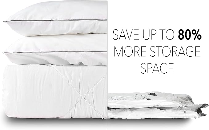 SpaceAid Vacuum Storage Bags, Space Saver Sealer Compression Bags for Comforters, Blankets, Pillows, Bedding, Clothes (3 XX-Large, 3 X-Large, 3 Large, 3 Medium, 3 Small), (Variety 15 Pack)