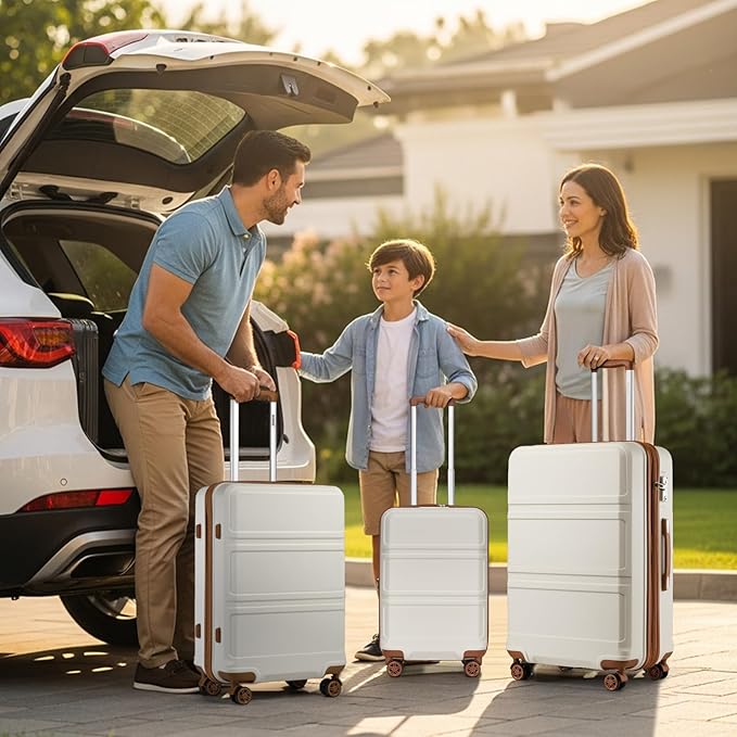 Kono Carry On Luggage 22x14x9 Airline Approved with Spinner Wheels,Lightweight PC+ABS 20 Inch Luggage with TSA Lock,Expandable Hard Shell Carry On Suitcases for Men Women,White