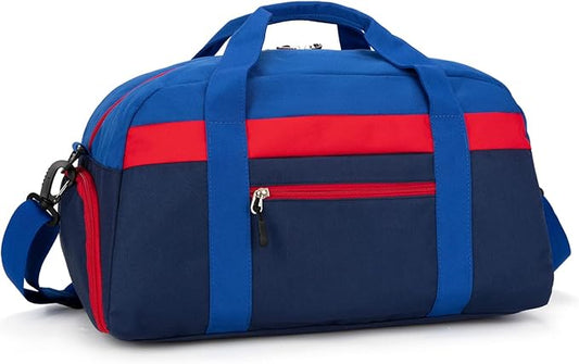 HawLander Kids Duffle Bag for Boys or Girls, Fit Sports Practice, or Overnight Travel Weekend (Navy Blue)