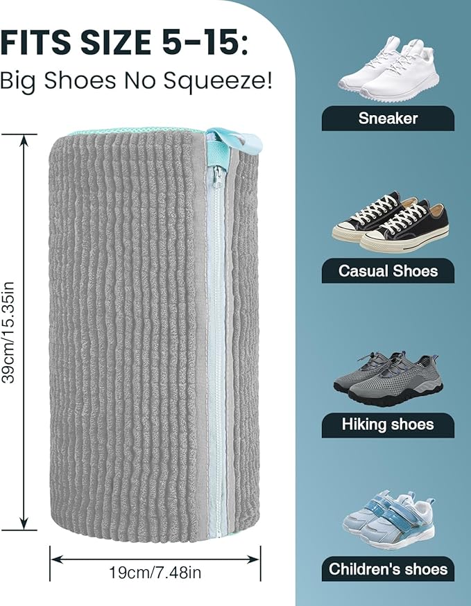 Shoe Washing Machine Bag: 2 Pack Reusable Shoes Cleaning Bags, Heavy Duty Shoe Laundry Bag for Washer & Dryer, 360° Deep Clean for Sneakers Tennis Shoes, Gifts for Women Men