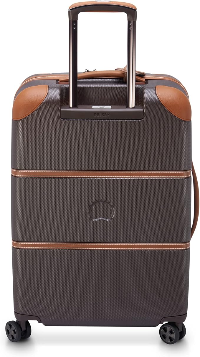 DELSEY PARIS Chatelet Air 2.0 Hardside Luggage with Spinner Wheels, Chocolate Brown, Checked-Medium 24 Inch