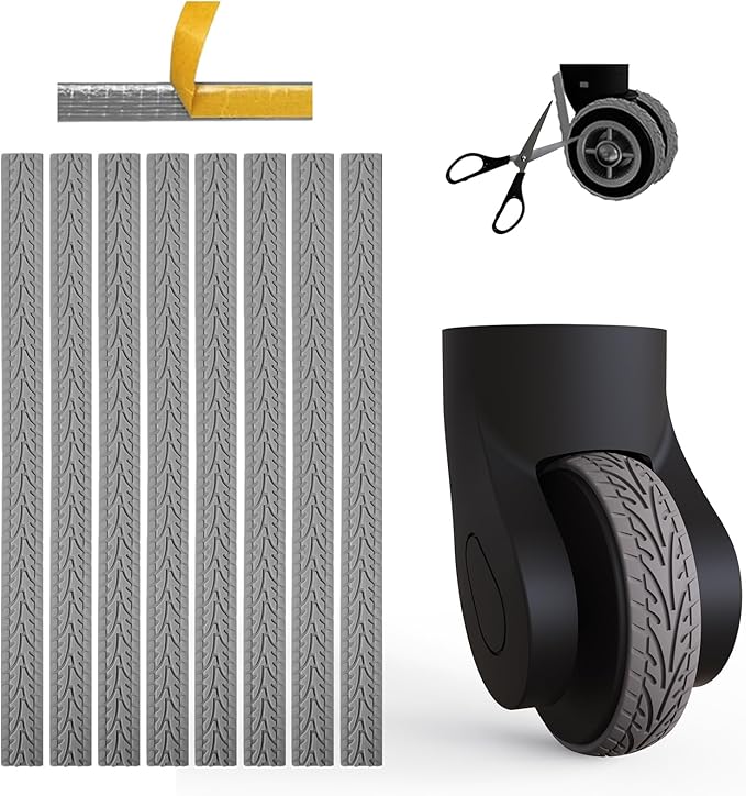8pcs Luggage Wheels Covers, Suitcase Wheel Covers, Luggage Wheel Protector, Waterproof, Noise Reducing Protectors for Carry-Ons, Universal Fit, Essential Travel Accessories, Grey P X