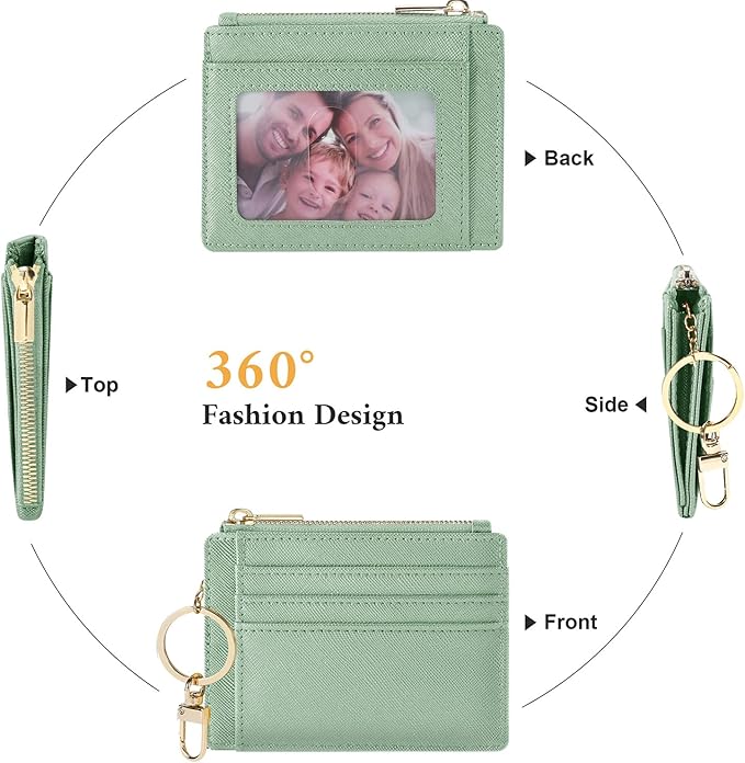 Sodsay Card Case Slim Front Pocket Wallet for Women Credit Card Holder with Keychain | Slim, Front Pocket, Credit Card Holder, with Keychain