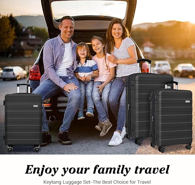 Zebra Luggage Sets 3 Piece, 20" Carry On Luggage with Spinner Wheels, Hardside Business Travel Suitcase Set with TSA Lock, Lightweight Suitcase,20/24/28 inch,Black