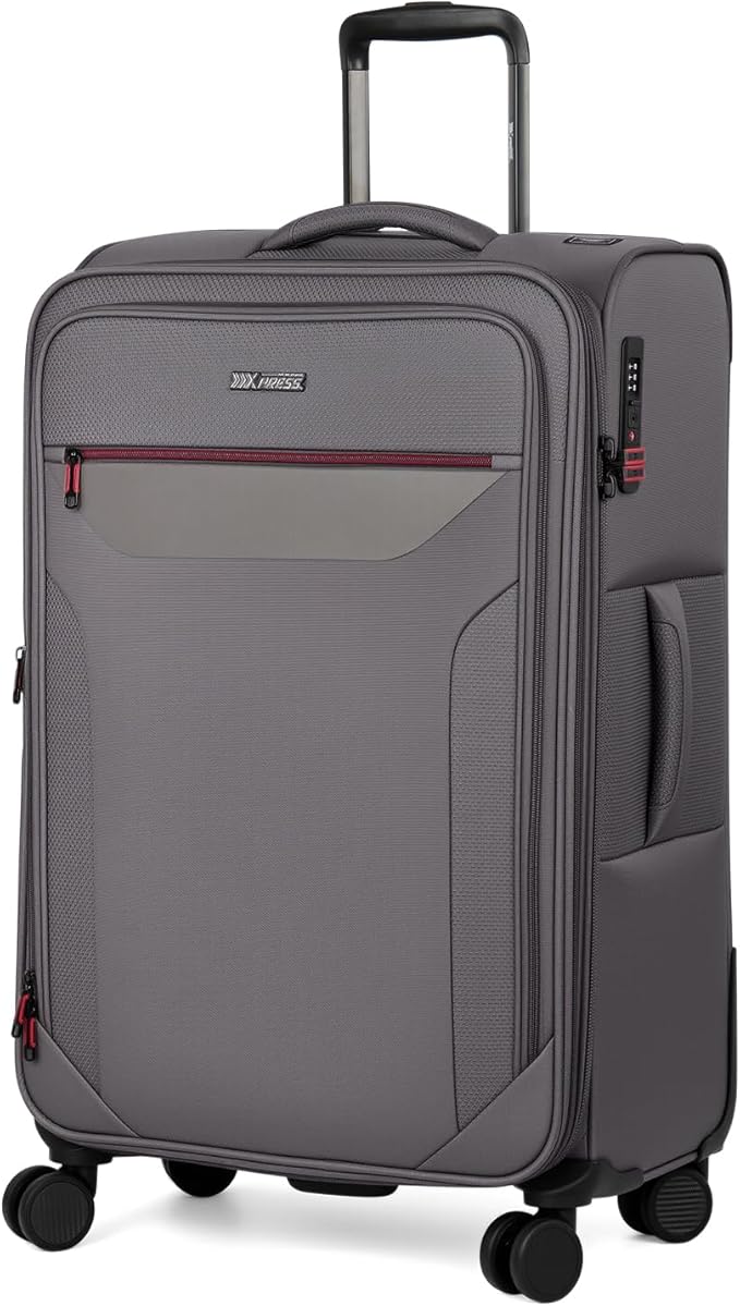 Softside Suitcases with Wheels 32 Inch Luggage,Expandable 20% Luggage w/Spinner Wheels and TSA LOCK,Large Checked Suitcase for Men/Women（Grey,32in）
