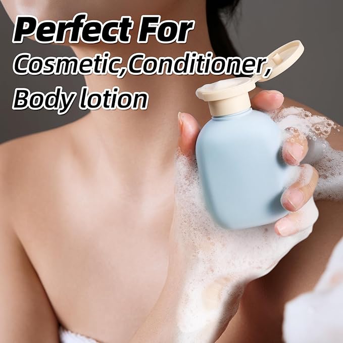 3.4oz Travel Bottle with Flip Cap, Leak Proof Squeeze Bottles, Refillable Plastic Travel Containers for Creams, Lotion, Foundation, Shampoo, Conditioner