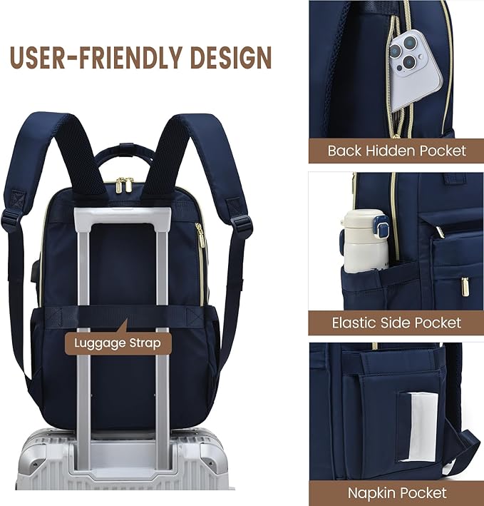 LOVEVOOK Laptop Backpack for Women 15.6 Inch Laptop Bag with USB Port, Fashion Waterproof Backpacks Teacher Nurse Stylish Travel Bags Vintage Daypacks for College Work
