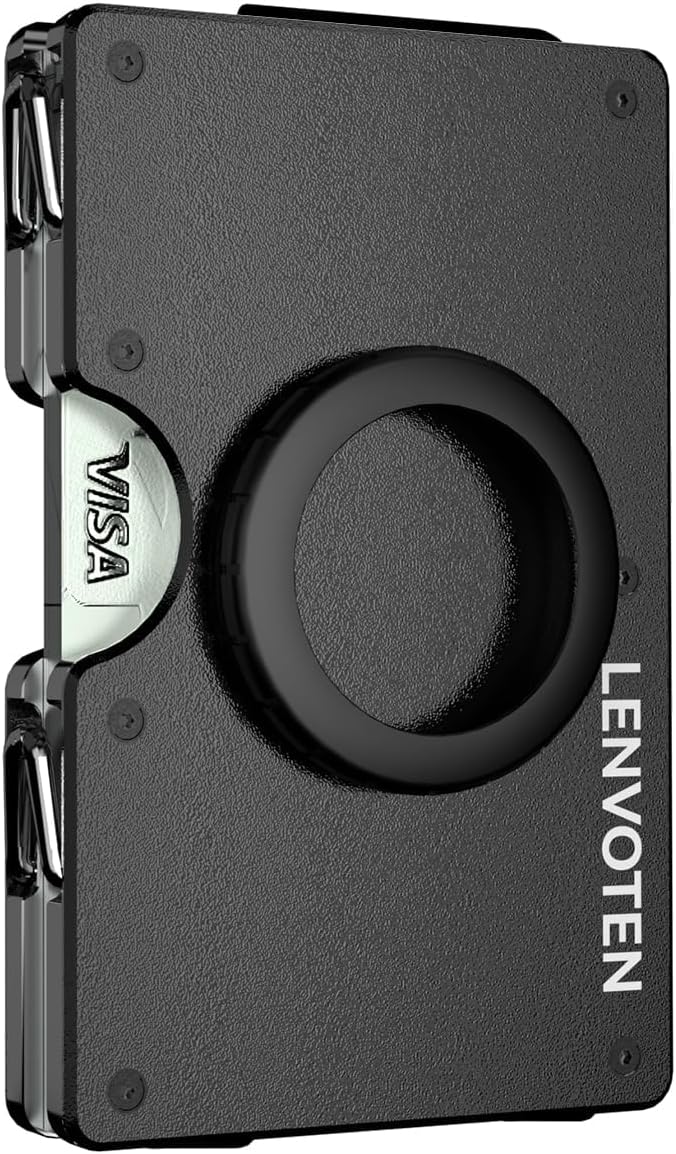Upgraded Hinged Minimalist Wallet for Men | Slim Metal RFID Blocking Wallet | Credit Card Holder & Money Clip Holds 20 Cards | Premium Scratch-Resistant Finish | Ideal Gift for Men(AirTag Compatible)