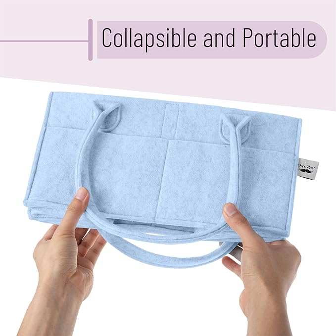 Mr. Pen- Baby Diaper Caddy Organizer, Sky Bliss, Baby Caddy Organizer with Handle, Compact Size, Collapsible & Portable