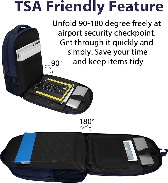 MATEIN Travel Backpack for Men with Anti Theft Pocket, TSA Friendly Carry On 17.3 Inch Laptop Backpack with Luggage Strap, Water Resistant Flight Approved Work Business College Daypack Bag for Men