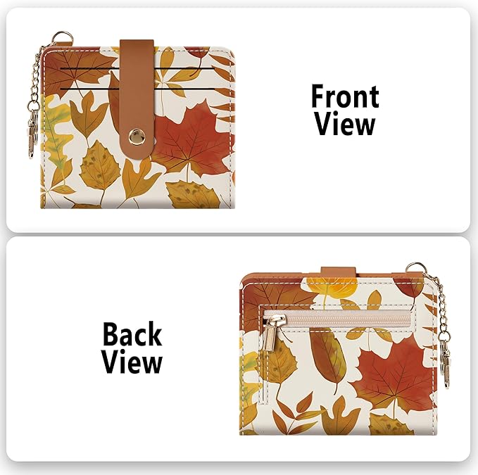 Airkit Small Wallets Woman RFID Blocking Leather Credit Card Holder - with ID Window - Card Wallets for Women - with Zipper Coin Purse - Keychain Wallet