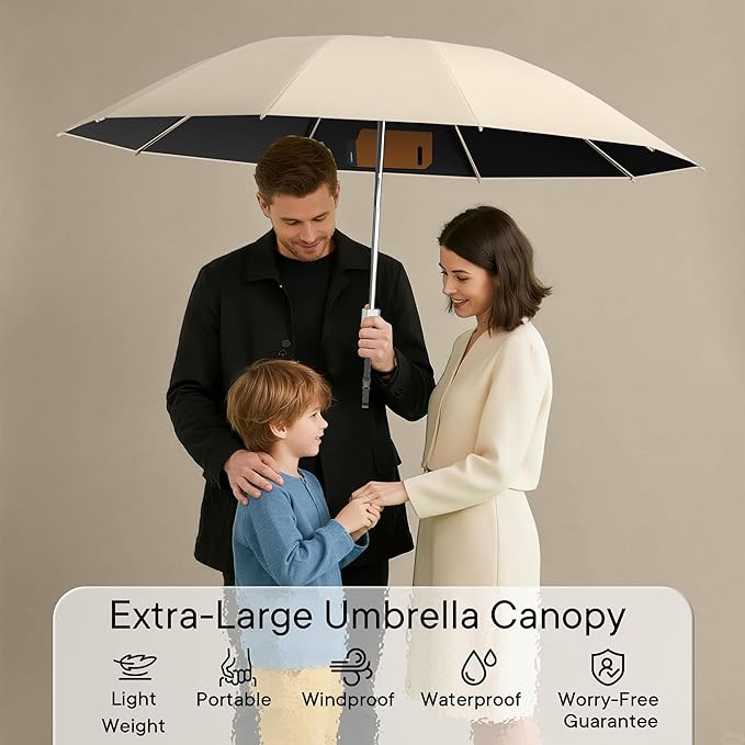 QWB TUMAAOTU Lightweight Compact Inverted Umbrella Windproof Auto Open Close – 5-Second Quick Fold Design for Women & Men, 8 Ribs Strong Travel Umbrellas for Rain & Sun, Fits Backpack & Car