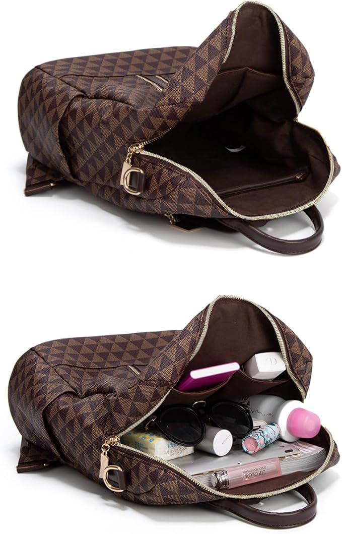 Makes Backpack Purse for Women PU Leather Travel Satchel Handbag Convertible Design Bag with Purse 2 Piece