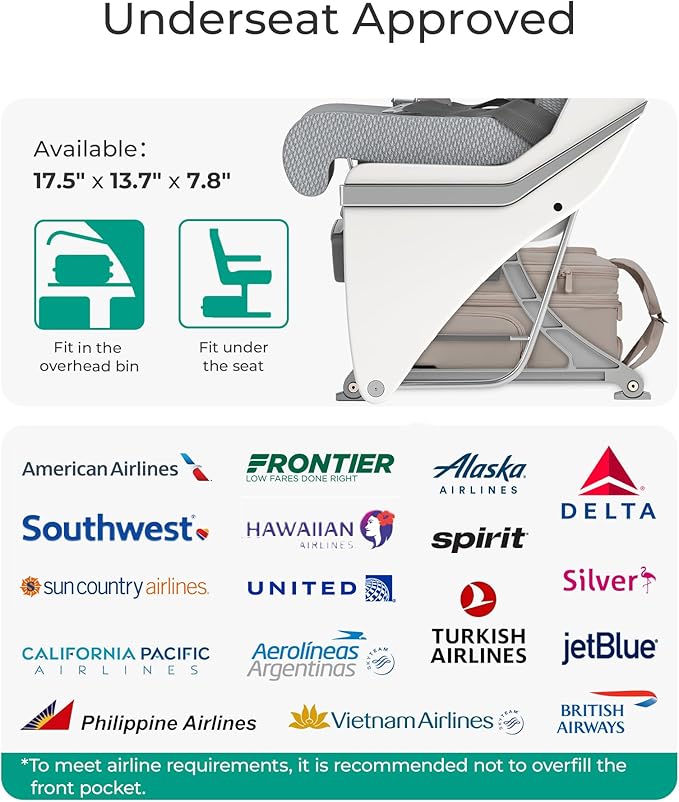 BAGSMART Small Underseat Carry on Luggage with Wheels, 16 inch Small Under Seat Luggage, Lightweight Travel Suitcase for Women, Classic