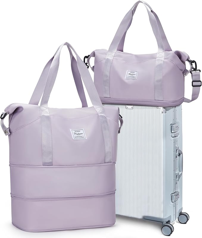 Travel Duffel Bag, Sports Tote Gym Bag, Shoulder Weekender Overnight Bag for Women