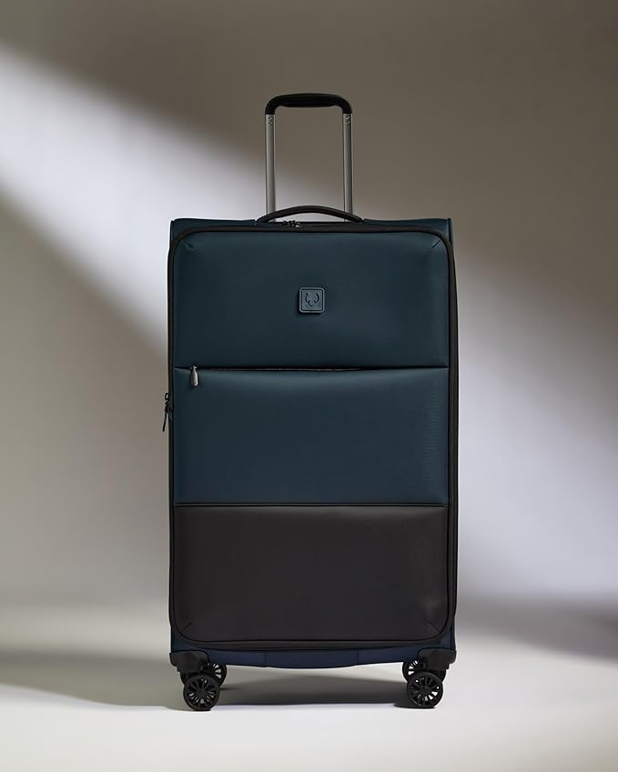 ANTLER - Soft Stripe Large Luggage - 31" Softside Suitcase, Durable, Lightweight & Expandable, 4 Spinner Wheels - Adjustable Handle, TSA Lock, Indigo Blue