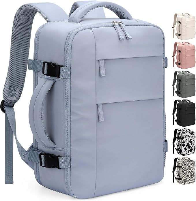 Pritent Travel Backpack for Women Man, Waterproof Laptop Backpack Travel Bag Airline Approved Carry on Weekender Overnight Bag Bookbag for Business,Travel, Work Fits 17.3 inch Laptop(Large,Blue)