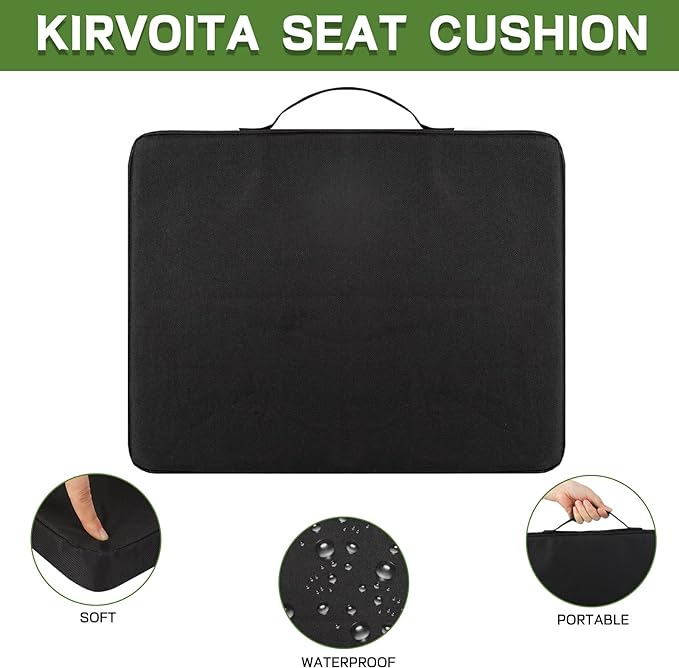 Multi-Functional Stadium Seat Cushions 2 Pack, Waterproof Oxford Filled with High Resilence Sponge, for Any Outdoor Events Use (Black)