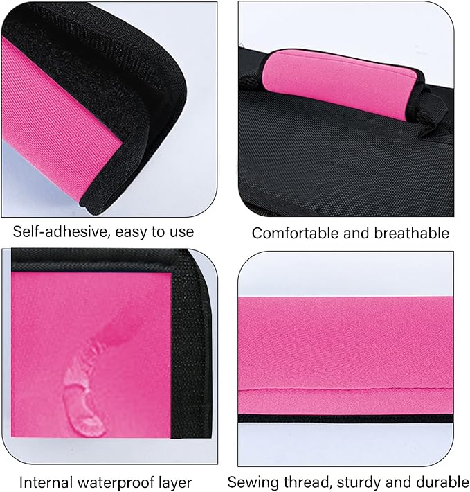 2 Pack Luggage Handle Wraps for Suitcase, Bright Color Comfort Soft Handle Covers (Pink)