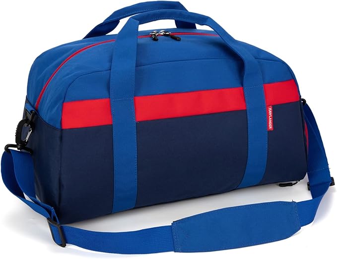 HawLander Kids Duffle Bag for Boys or Girls, Fit Sports Practice, or Overnight Travel Weekend (Navy Blue)