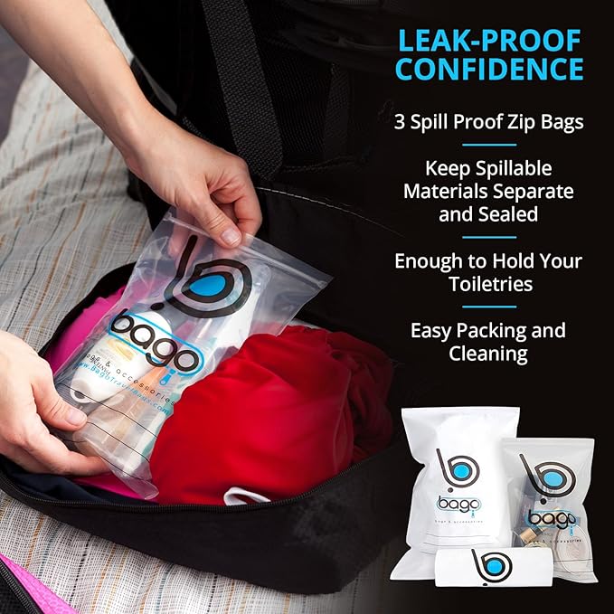 bago 7 Pcs Packing Cubes for Suitcases - 4 Travel Cubes with 3 ZipLock Bags - Luggage Organizer Bags to Get Maximum Storage, Save Time & Effort to Pack - Happy Traveling (Pink)