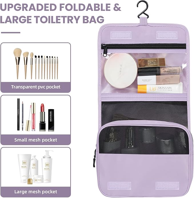 Mesh Packing Cubes for Travel, Durable Luggage Organizer with Sturdy Material and Double Zippers, Comprehensive Set for Travel Accessories Storage, 10 set, purple
