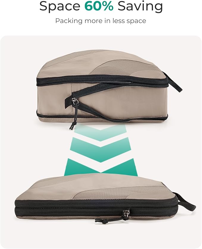 BAGSMART Compression Packing Cubes, 6 Set/4 Set/2 Set Travel Packing Cubes for Carry on Suitcases, Compression Suitcase Organizers Bag Set & Travel Cubes for Luggage, Lightweight Packing Organizers