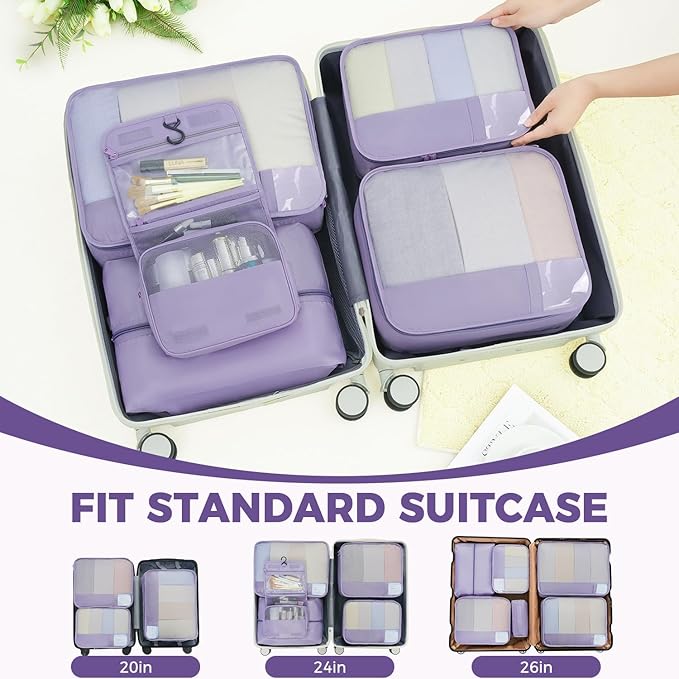 BAGAIL 9 Set Packing Cubes with Packing List Luggage Packing Organizers for Travel Accessories