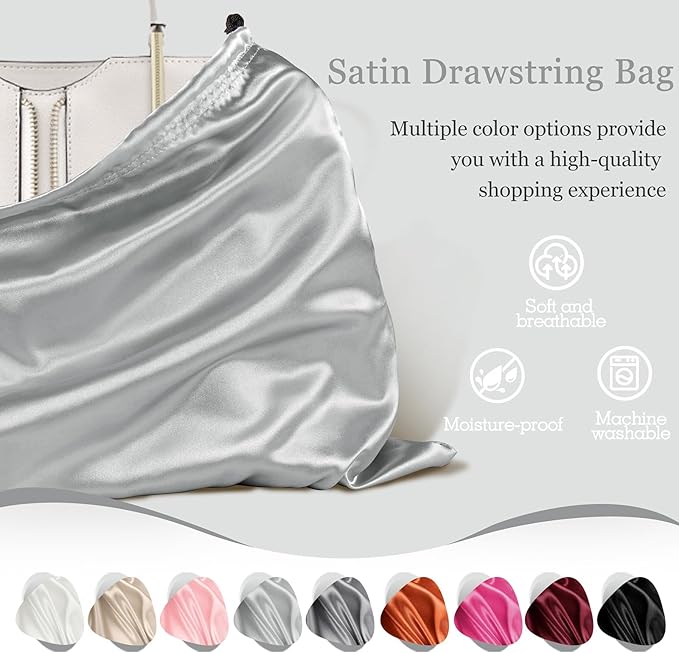 P Pothuiny 2 Pcs Satin Dust Bags for Handbags