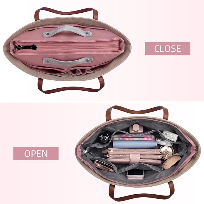 VANCORE Purse Organizer Insert for Handbags,Tote Bag Organizer Insert with Zipper Bag,Premium Handbag Organizer Inside Liner for Women with 15 Pockets