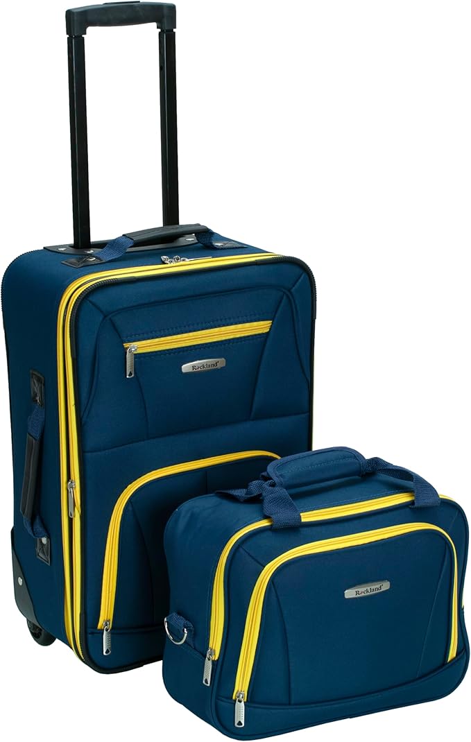 Rockland Fashion Softside Upright Luggage Set, Navy, 2-Piece (14/19)