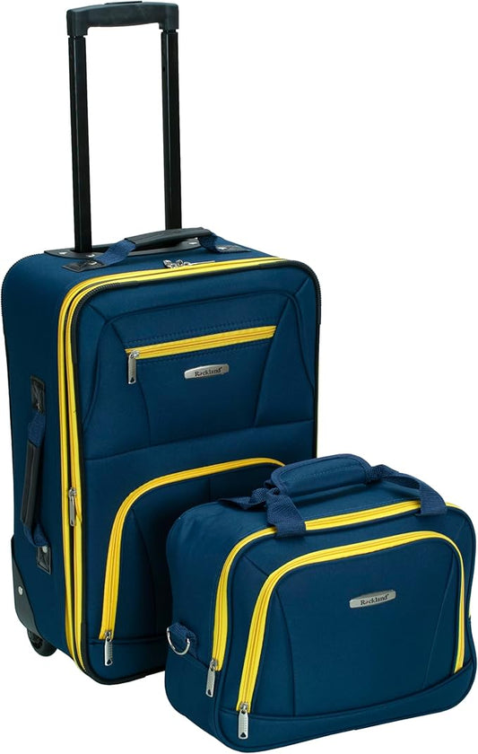 Rockland Fashion Softside Upright Luggage Set, Navy, 2-Piece (14/19)