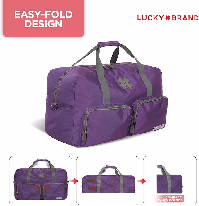 Lucky Travel Duffel Bags 65L, Gym Bag, Travel Bag & Large Duffle Bag for Men, Foldable Overnight Weekender Bags for Women & Men with Adjustable Shoulder Strap,