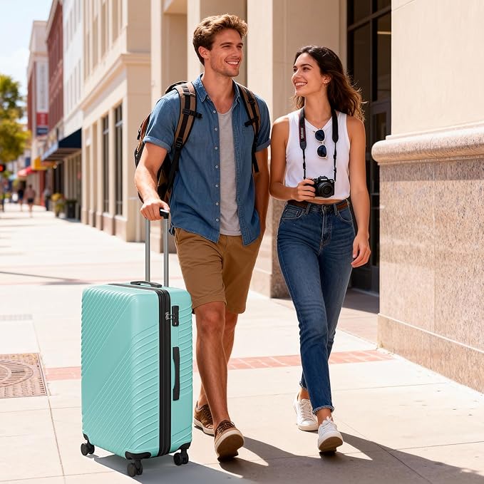 20 Inch Carry On Luggage, ABS Hardside Suitcase with Spinner Wheels, Airline-Approved Cabin Luggage with TSA Security Lock, Expandable Travel Suitcase for Flights, Business Trips & Weekend Vacations