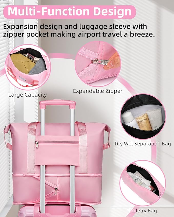LARVENDER Carry on Luggage 22x14x9 Airline Approved, Expandable 20 Inch Hardside Suitcase with Wheels TSA Lock, PC+ABS Lightweight Carry on Suitcases for Women, Peach Sparkling (20/DB/TB)