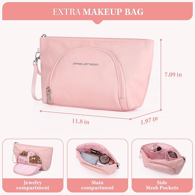 Maelstrom Gym Bag for Women,40L Travel Duffel Bag with Shoes Compartment and Wet Pocket,Waterproof Carry On Weekender Bag,Sport Gym Tote Bags Swimming Yoga, Hospital Holdalls（Pink)