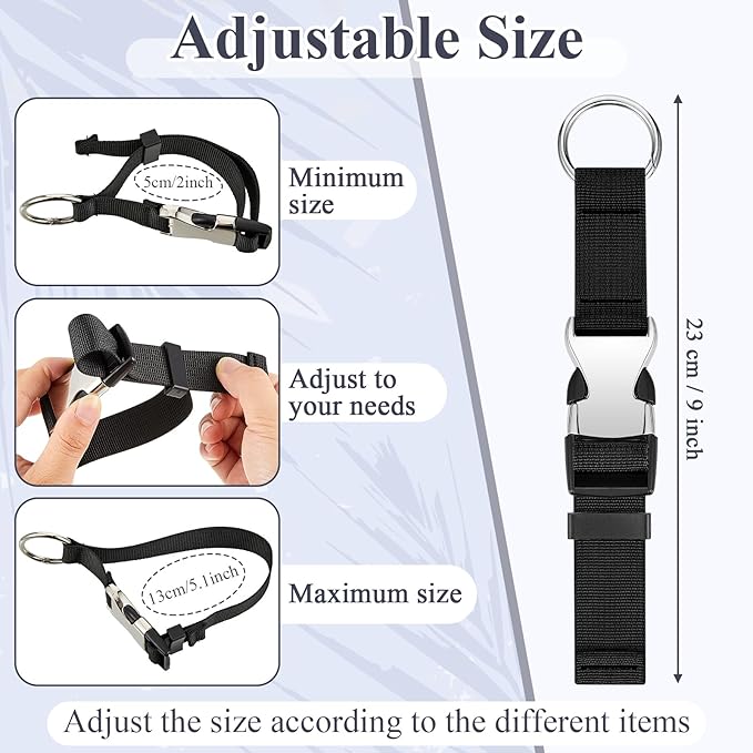 Amylove 3 Pcs Add a Bag Luggage Straps Gripper Heavy Duty Jacket Valises Strap for Travel Belt with Buckle Adjustable Baggage
