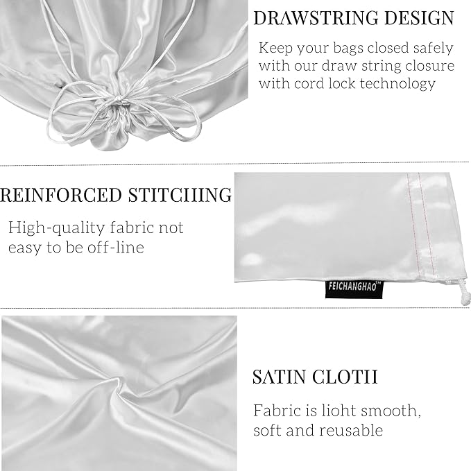 12 Pack Dust Bags for Handbags Storage Silk Cloth Bag With Drawstring Travel Storage Pouch for Handbag Purse Shoes Boots