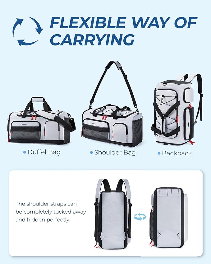 BAGSMART Gym Bag for Women & Men, Sports Travel Duffel Backpack with Shoe Compartment Laptop Compartment, Water Resistant Carry On Weekender Bag for Airplane
