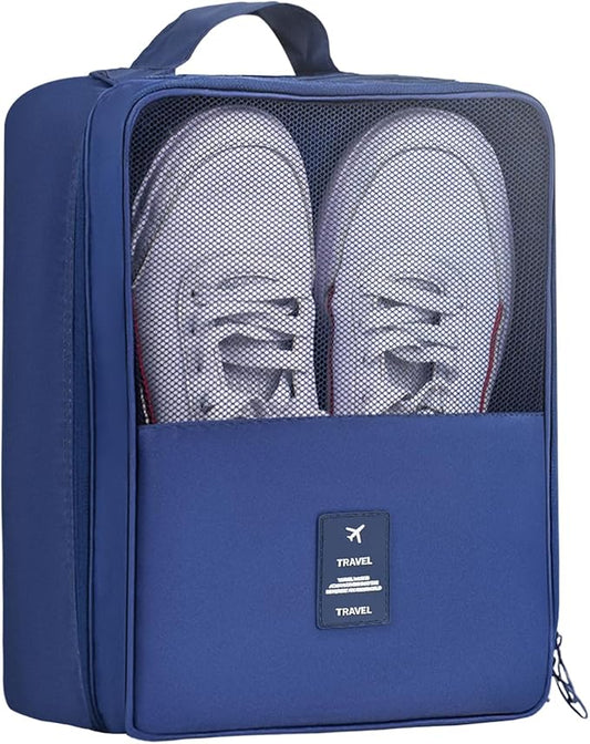 Travel Shoe Bag Holds 3 Pair of Shoes, Hezelf Shoe Storage Pouch for Travel and Daily Use, Travel Suitcase Shoe Organizer, Waterproof